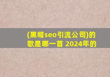 (黑帽seo引流公司)的歌是哪一首 2024年的